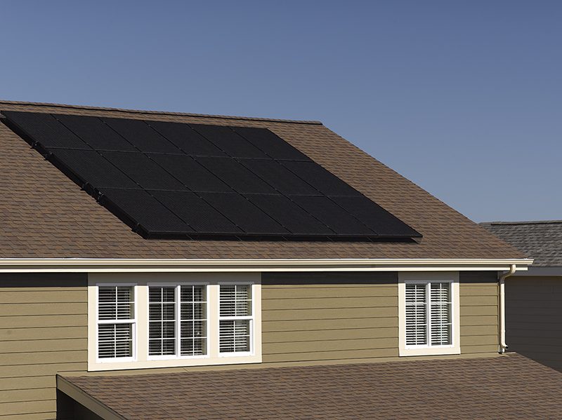 Solar panel on roof