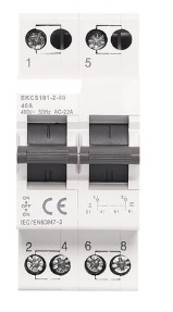 Changeover 63A dbl pole switch : din rail type : 230V AC