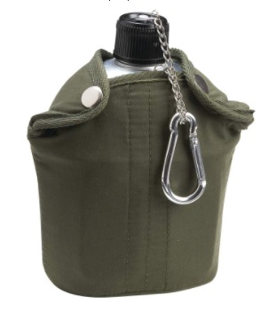 Metal Aluminum cammo water canteen .