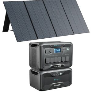 Bluetti AC300 3kW  portable power station with  1 X B300 3.072kWh LiFePO4 battery module and 2 X PV350 solar panels