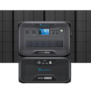 Bluetti AC500 Power Station , 1 x B300S 3.072kWh expansion battery and Bluetti 350W solar panel .
