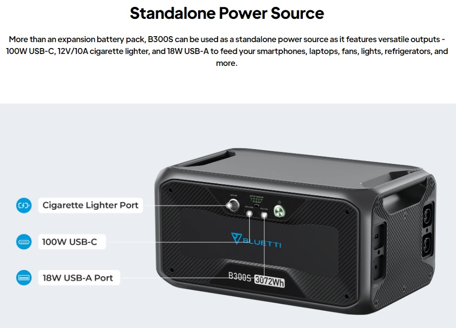 Bluetti B300S 3.072kWh expansion battery for AC500 Bluetti inverter . - Image 7