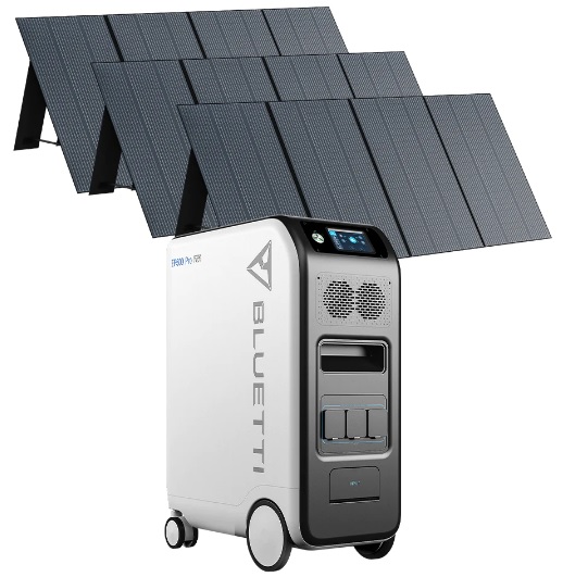 BLUETTI EP500Pro   3000W 5,1kWh Power Station with 3 x PV 350W solar panels.