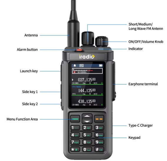 IRADIO UV598HF PLUS  10W MULTI BAND Walkie Talkie RADIO with 27MHZ CB SSB. FREE DELIVERY .