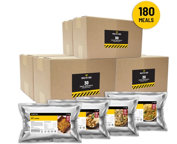 FOR SALE SOUTH AFRICA ONLY EMERGENCY FOOD PACK 180 MEALS : 25 YEARS SHELF LIFE : Freeze dried : FREE DELIVERY: